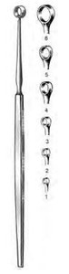 FOX Dermal Curette round, 6mm diameter, (14cm)5-1/2"