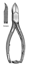 Nail Nipper, concave jaws, Double spring, chrome, (14cm) 5-1/2"