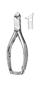 Nail Nipper, angled concave jaws, Double spring, chrome, (14cm) 5-1/2"