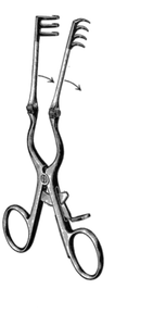 BECKMAN-WEITLANER Retractor, sharp, 3 x 4 teeth, With hinge blades, (165cm) 6-1/2" BECKMAN-WEITLANER Retractor, sharp, 3 x 4 teeth, With hinge blades, (165cm) 6-1/2"