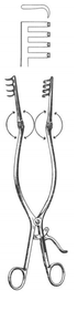 BECKMAN Thyroid retractor, 4 prongs, Sharp, (305cm) 12"