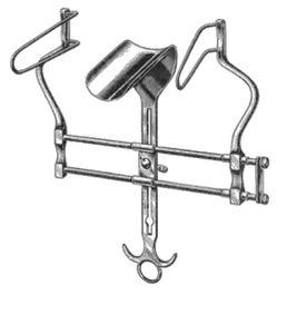 BALFOUR Abdominal Retractor, Fenestrated Side Blades, Deep Center Blade, (178cm)7" BALFOUR Abdominal Retractor, Fenestrated Side Blades, Deep Center Blade, (178cm)7"