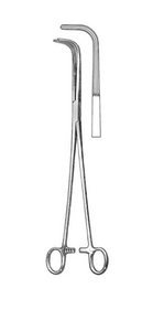 MIXTER Thoracic Forceps, (229cm) full curved jaws, horizontal serrations 9"