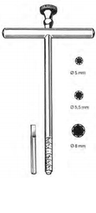 MICHELE Trephine, 5/16" OD graduated 1/4" To 1-1/4", (16cm) 6-1/4"
