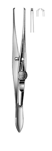 ELSCHNIG-O'CONNOR Fixation Forceps, with slide lock, strong 1 x 2 Teeth, 1 mm wide angled upwards (108cm) 4-1/4" ELSCHNIG-O'CONNOR Fixation Forceps, with slide lock, strong 1 x 2 Teeth, 1 mm wide angled upwards (108cm) 4-1/4"