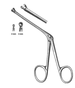 HARTMAN-HERZFELD Cup-Shaped Alligator Forceps, 3mm cup, (75cm) 3-1/2"