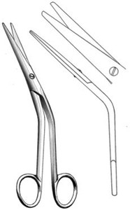 COTTLE Dorsal Scissors, Seavy pattern, Rounded blades, Angular shank, (165cm)6-1/2"