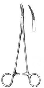 SCHINDT Tonsil Hemostat Forceps, Slight Curved, One open ring, (191cm) 7-1/2"