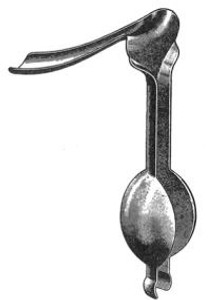 STEINER-AUVARD Weighted Vaginal Speculum, 25 lbs, (1136 g) Slightly Curved Blades, 5-1/2" x 1-1/4" at 90° angle, (229cm) 9"