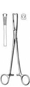 JACOBS Uterine Vulsellum Forceps, Straight, 2 x 2 teeth, (215cm) 8-1/2"