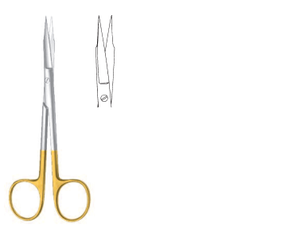 GOLDMAN-FOX Scissors, Serrated Blade, Straight, TC, (12.7cm) 5 Tungsten Carbide