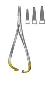 MATHIEU Needle Holder, With Spring Handles, TC, Inlays, (14cm) 5-1/2 Tungsten Carbide MATHIEU Needle Holder, With Spring Handles, TC, Inlays, (14cm) 5-1/2 Tungsten Carbide