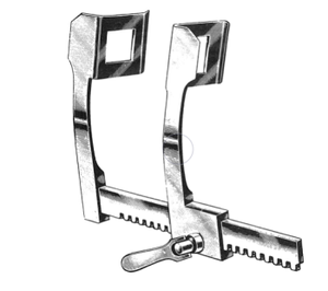 FINOCHIETTO Rib Spreader, Curved Arms, Blades 48mm Deep x 65mm Wide, 8" Spread (20.3cm), FINOCHIETTO Rib Spreader, Curved Arms, Blades 48mm Deep x 65mm Wide, 8" Spread (20.3cm),