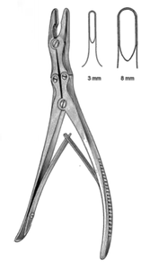 LEKSELL Laminectomy Rongeur, Curved Jaws 8mm Bite, (24.1cm) 700-308.9-1/2