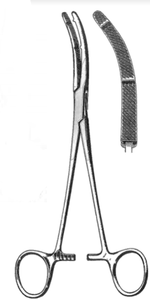 HEANEY Hysterectomy Forceps, Heavy Pattern, Double Tooth, Curved, (20.9cm) 8-1/4