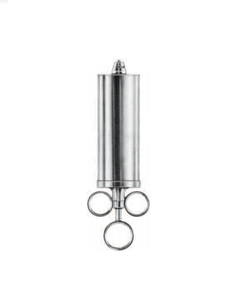 EAR SYRINGE ALL METAL 150 CC, 2 TIPS LL PISTON WITH O-RING