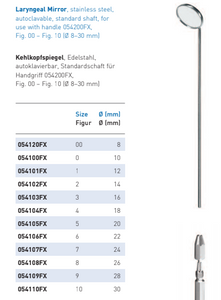 LARYNGEAL MIRROR WITHOUT HANDLE, FIG.4,AUTOCLAVABLE, SHAFT WITHOUT THREAD,STAINLESS STEEL LARYNGEAL MIRROR WITHOUT HANDLE, FIG.4,AUTOCLAVABLE, SHAFT WITHOUT THREAD,STAINLESS STEEL