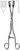 BILLROTH Tumor Forceps, 4 x 4 prongs, (28cm) 11"
