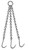 Triple Chain Hook, Three Steel Hooks on Ring
