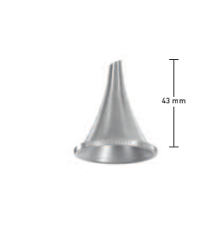 EAR SPECULUM BY FARRIOR, 20° OBLIQUE,STAINLESS STEEL, OVAL, SIZE 2