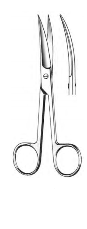 Operating Scissors, Curved, Sharp/Sharp, (11.4cm) 4-1/2"