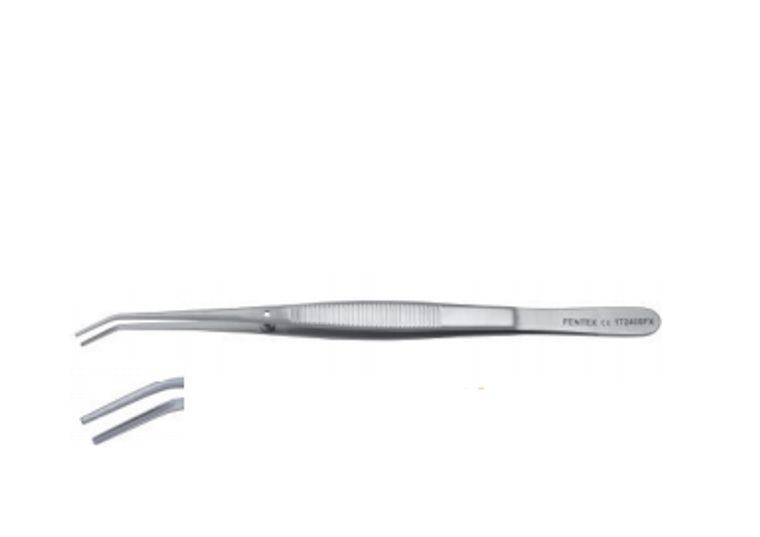 COCHLEAR IMPLANT ELECTRODE FORCEPS W. LONGITUDINAL GROOVE, FOR INSERTION OF ELECTRODES W.BASE  0.8-1.3 MM, TOTAL LENGTH 155MM