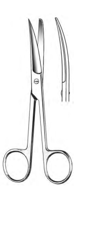 Operating Scissors, Curved, Sharp/Blunt, (14cm) 5-1/2"