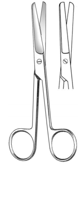 Operating Scissors, Straight, Blunt/Blunt, (15.2cm) 6"