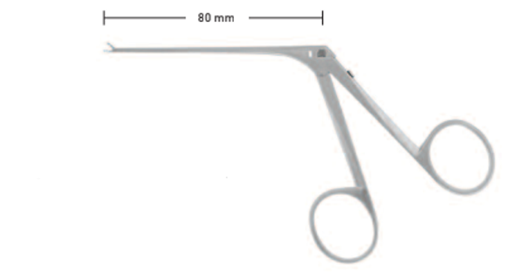 MICRO CUP-SHAPED FORCEPS, VERY DELICATE,OVAL, CURVED UP, WL 8CM