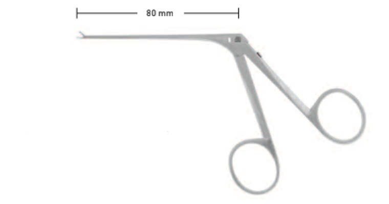 MICRO CUP-SHAPED FORCEPS, SUPERDELICATE, OVAL, STRAIGHT, WL 8CM
