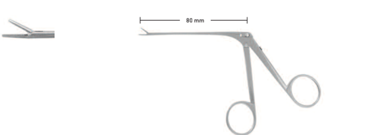 MICRO EAR FORCEPS BY HARTMANN, SERR.,CVD RGHT, 0.8X4MM, WL 8CM