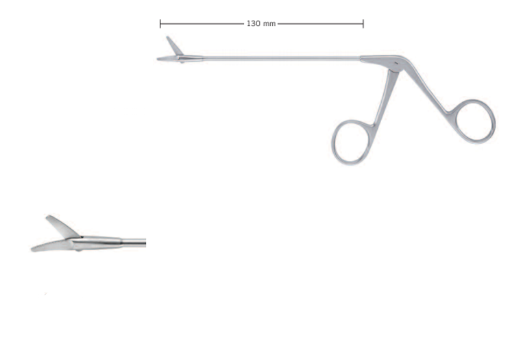 NASAL SCISSORS FOR CONCHA, CURVED LEFT,SERRATED BLADE, WL 13CM