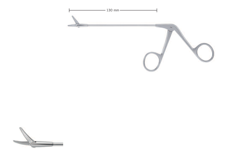 NASAL SCISSORS FOR CONCHA, CURVED RIGHT,SERRATED BLADE, WL 13CM