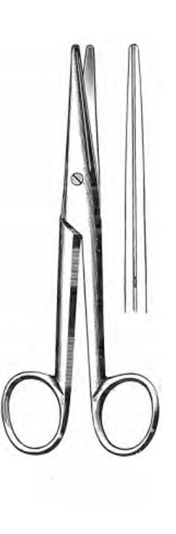 MAYO-NOBLE Dissecting Scissors, Rounded Blades, Straight, Satin, (16.5cm) 6-1/2"