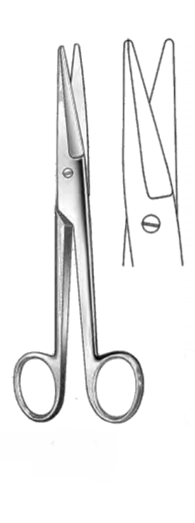 MAYO-NOBLE Dissecting Scissors, Beveled Blades, Straight, Satin, (16.5cm) 6-1/2"