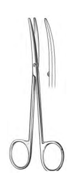 METZENBAUM Scissors, Curved, Satin, (14.6cm) 5-3/4"