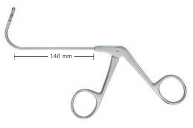 DOUBLE SPOON FCPS,110° BACKWARDS CUTTINGHORIZ. OPENING, OVAL, 2.6MM,LENGTH 14CM