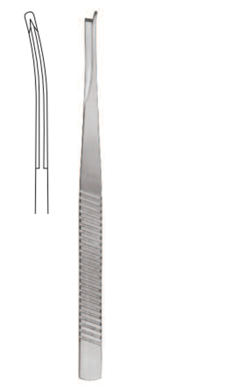 CHISEL BY MASING, W.SINGLE ROUNDED GUARDLEFT CVD, LENGTH 18CM(FOR RIGHT ANGLE USE)