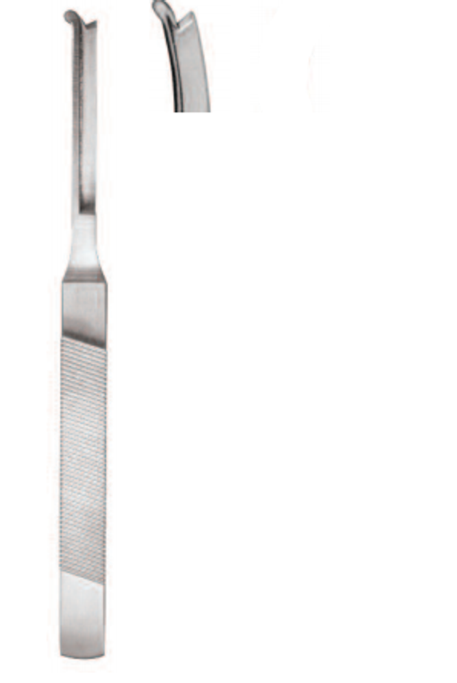 OSTEOTOME BY SILVER, SINGLE GUARD,CURVED RIGHT, 18.5CM
