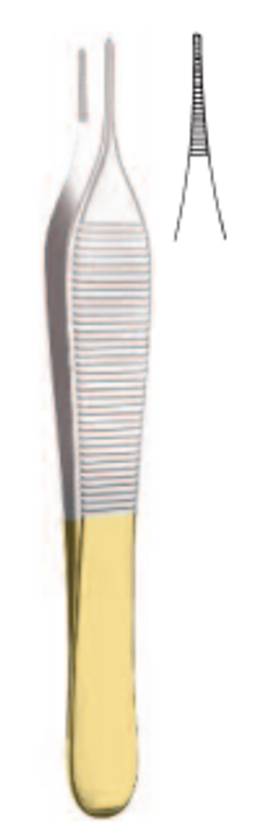 DRESSING FORCEPS BY ADSON,DELICATE, 12CM, WITH TC INSERTS