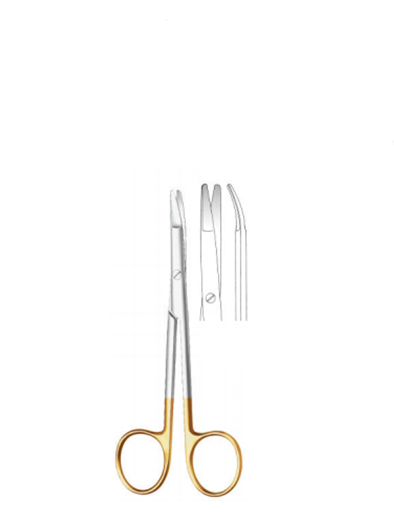 PLASTIC SURGERY SCS BY KILNER, CURVED,FLAT BLADE ENDS, 13CM, BL/BL,WITH TUNGSTEN CARBIDE INSERTS