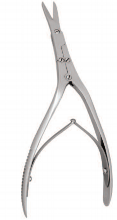 NASAL SCISSORS BY CAPLAN, DOUBLE ACTIONSERR. BLADES, ANGLED, WL 22 CM