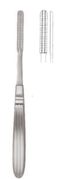 NASAL RASP BY MALTZ ,SMALL, WITH 2 BLOODGROOVES, LNGE 16 CM, UP-CUTTING