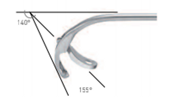 ANTRUM GRASPING FCPS., RETROGRADE OPEN.,JAWS 155°, FIXED JAW 140° CURVED DOWNW.WL 10 CM, FOR ENDONASAL REMOVAL OF CYSTS