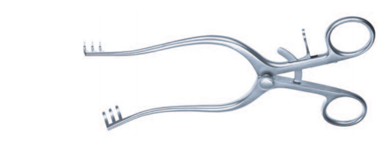 LARYNG.RETRACTOR BY DENECKE,3X3 TEETH,17 CM