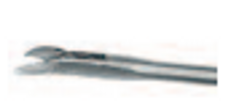 LARYNGEAL SCISSORS, CURVED LEFT, NL 23CM