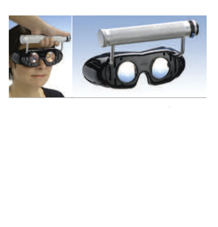 NYSTAGMUS SPECTACLES BY FRENZEL W.BATTATTACHM. AND LIGHT CONTROL KNOBW/O CLIP HEADBAND