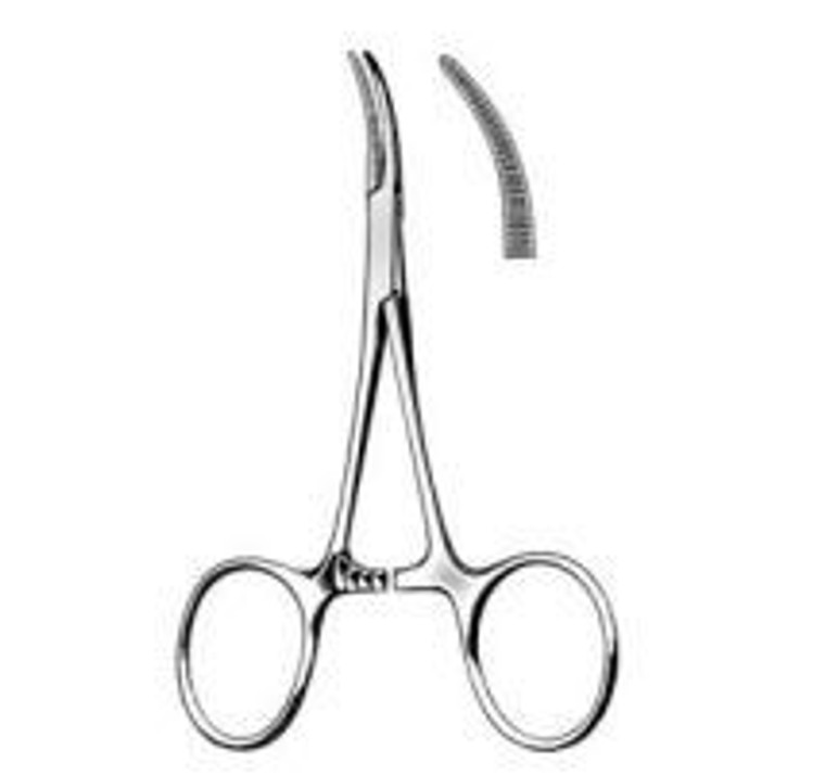 HARTMAN Mosquito Forceps, Curved, Gold Plated, (8.9cm) 3-1/2"