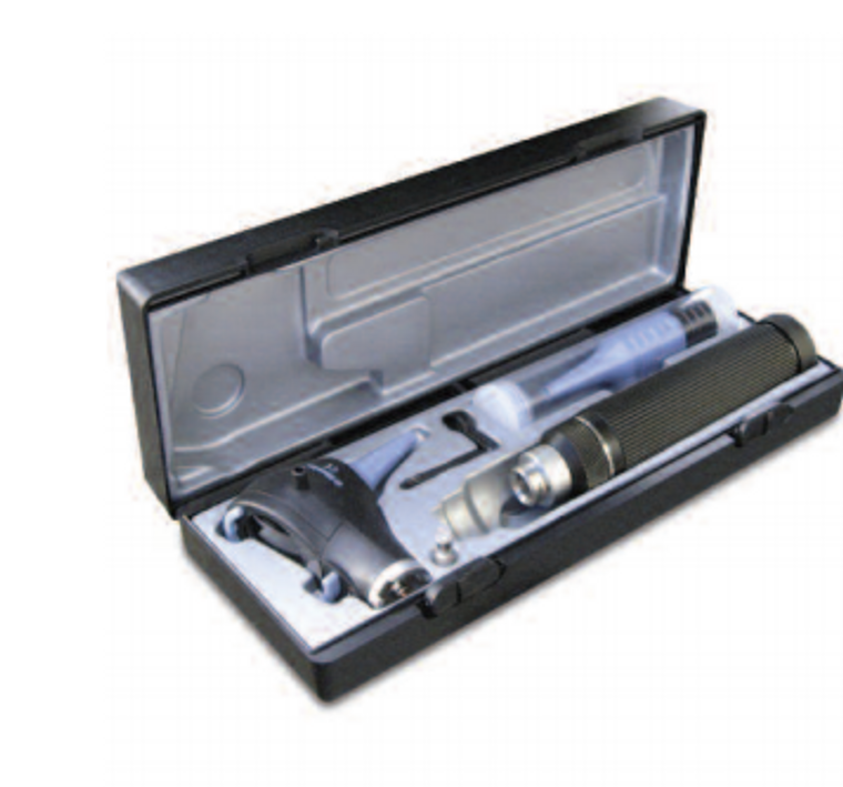OTOSCOPE RI-SCOPE L1 HL 2.5V; HARDCASE4 BLACK RE-USABLE EAR SPECULA 2 - 5MM,3 BLUE DISPOS. SPECULA EACH 2.5 AND 4MMBATTERY HANDLE