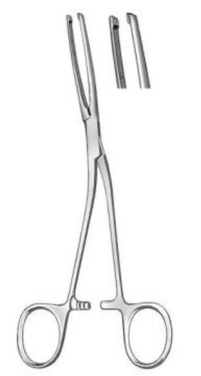 McGIVNEY Hemorrhoidal Grasping Forceps, Angled Shanks, (19.1cm) 7-1/2"